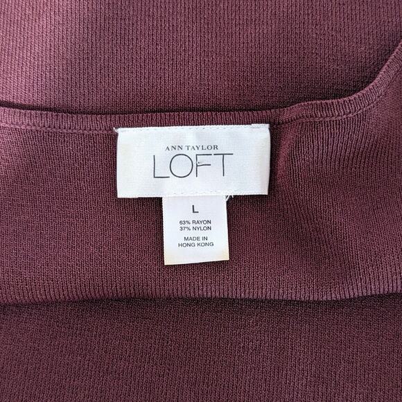 Y2K Ann Taylor LOFT Burgundy Beaded Empire Waist Tank Top Size L - Picture 6 of 6